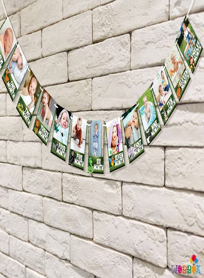 ووبوكس لافتة صور بتصميم الغابة من WIBBOX، مناسبة لأعياد الميلاد الأولى، لون أخضر، متوسطة الحجم، مستطيلة الشكل، تُعلق على الحائط، قابلة لإعادة الاستخدام - Image 4